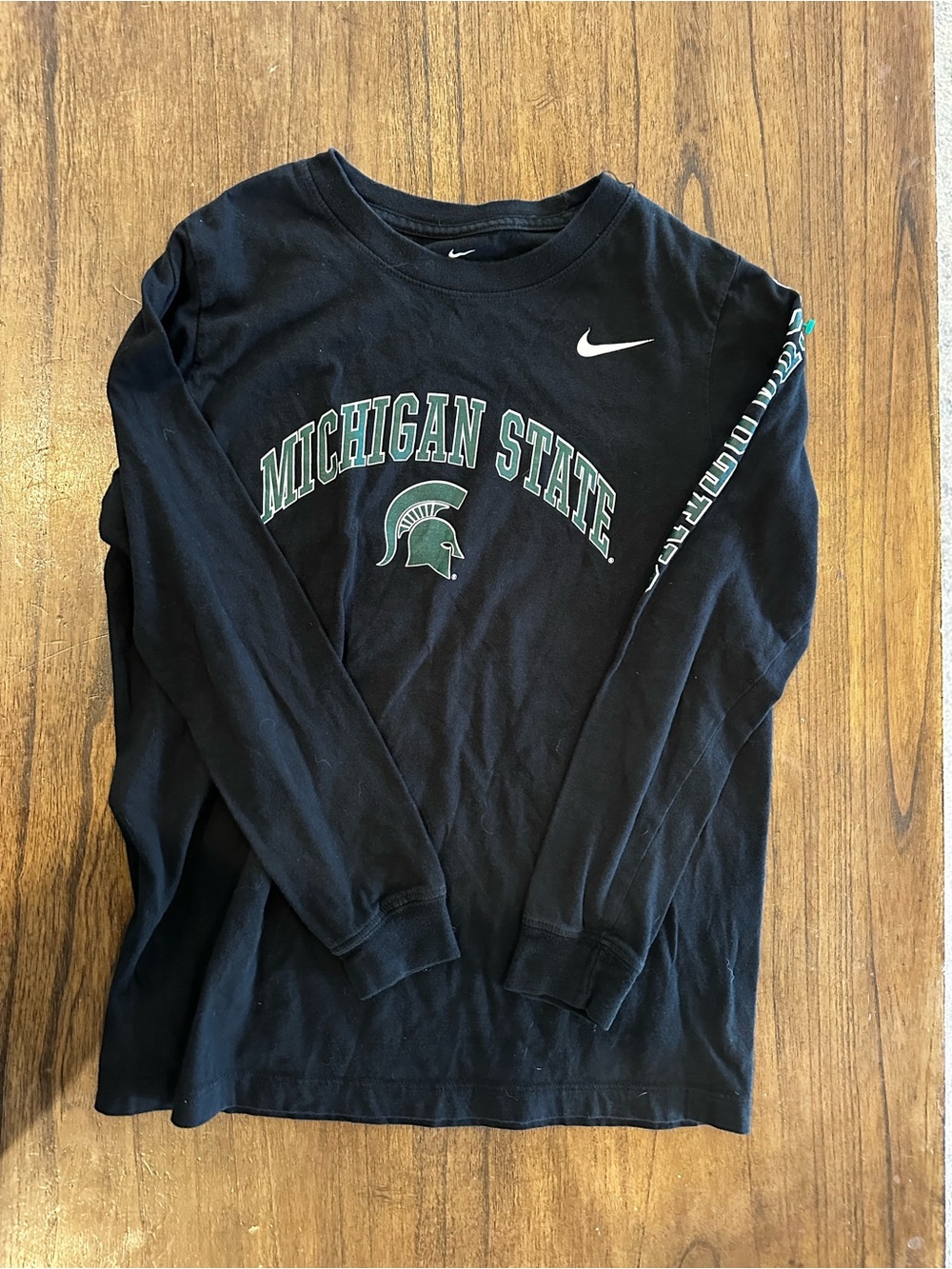 Nike Michigan State Spartans Kids Youth Black Long Sleeve T Shirt MSU large